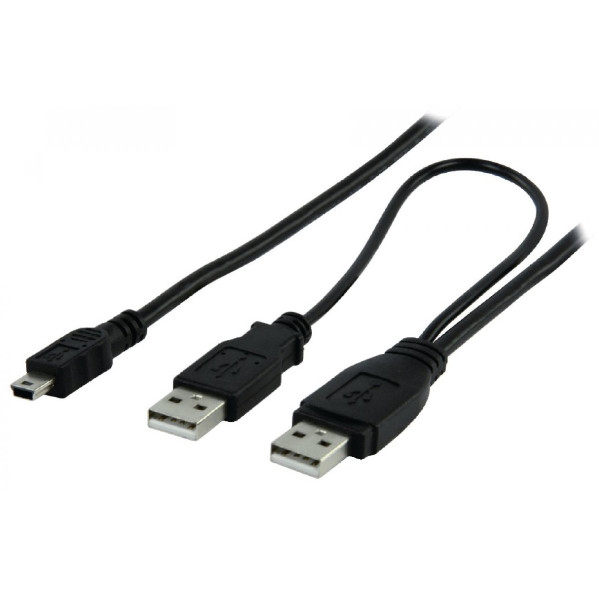 CABLE ALIMENTACION 2 USB A/M - MINI USB B/M (2M)