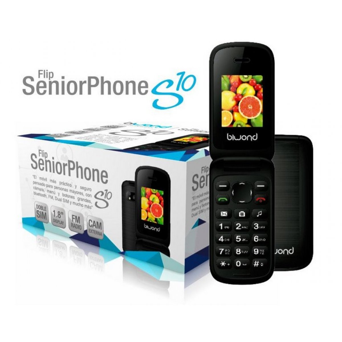 TELEFONO MOVIL LIBRE BASICO SENIOR S10 BIWOND (NG)