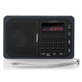 RADIO DIGITAL FM 3.6W USB/SD NEDIS GRIS