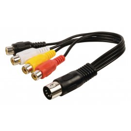 CABLE DIN 5PIN/M - 4 RCA/H (0.20M)