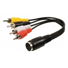 CABLE DIN 5PIN/H - 4 RCA/M (0.20M) VALUELINE