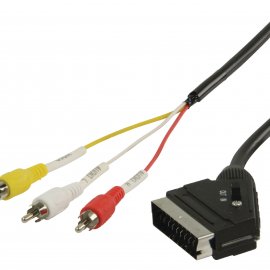 CABLE EURO/M PALANCA IN/OUT - 3 RCA/M (1M)