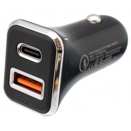 ADAPTADOR DE MECHERO 12-24V USB/A-USB/C 3.0A EUROC