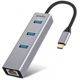 HUB USB "C" 3 PUERTOS USB 3.0 + RJ45 36AU3 ANWIKE