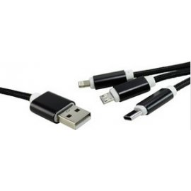 CABLE USB A/M - USB C/M+MICRO USB+LIGHTNING 1M DH