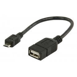CABLE OTG USB 2.0 A/H - MICRO USB B/M (15CM)