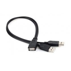 CABLE DUPLICADOR 1 USB A/H - 2 USB A/M (0.30M)